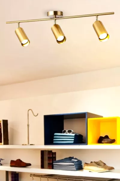 Plafonnier Moderne Spot Couleur Vieillie (LUMIÈRE BLANCHE) Spot LED Séquentiel pour Café - Cuisine, Suspension 3 Lampes