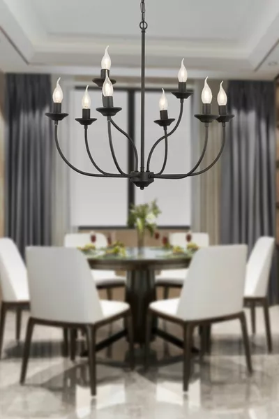 Ариане 8-лучевая черная современная спальня ретро большая гостиная люстра