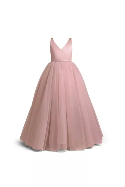 Robe de fête enveloppe personnalisée pour fille, couleur poudrée, robe d'anniversaire