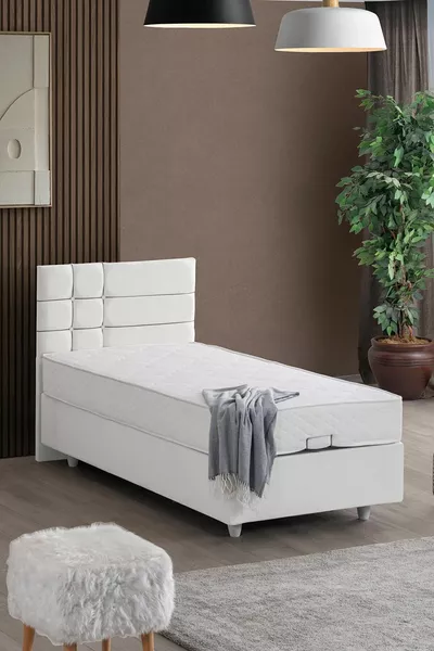 Double Bed Set in Alma, Single Bed Base and Headboard Set