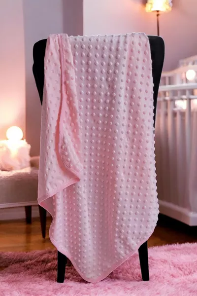 Бебешко одеяло Nohut, еднослойно памучно, тънко, за сезон, розово