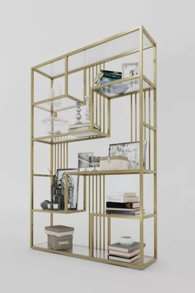 Inci Metal Design Златен рафт за книги