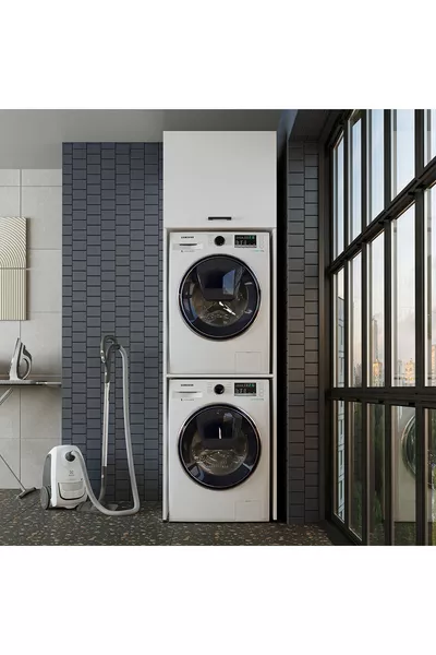 خزانة الحمام، خزانة للغسالة والنشافة بمقاس 2 × سم