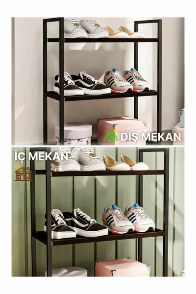 Shoe Rack Metal Shoe Rack Wooden Shoe Rack Decorative 3-Tier Fabric Multi-Purpose Furniture Shelf