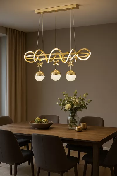 ثريا LED لشمال الطاولة مع تحكم عن بعد بإضاءة 3 ألوان