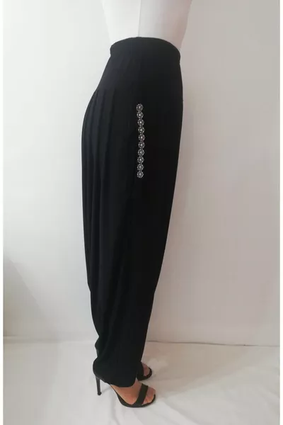 Pantalon large féminin modèle Niğde noir