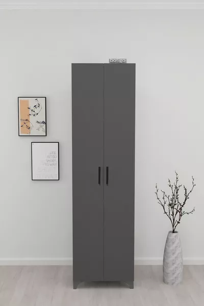 8-Shelf 2-Door Shoe Cabinet Cemre Anthracite