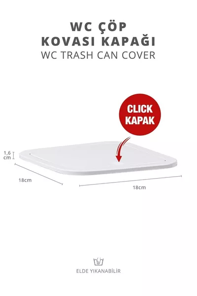 White Square Replacement Trash Can Lid