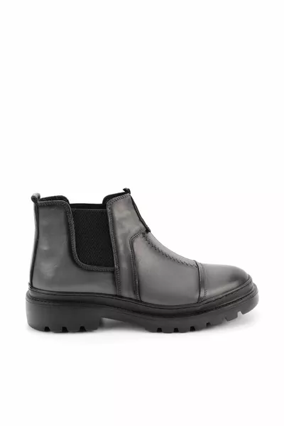 رمادي جلد طبيعي أحذية رجالية وبوت 