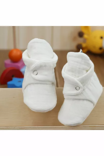 قطن عضوي شاش جوارب للأطفال ، جوارب حديثي الولادة ، كريم ، أزرق ، بيج 3 عبوات