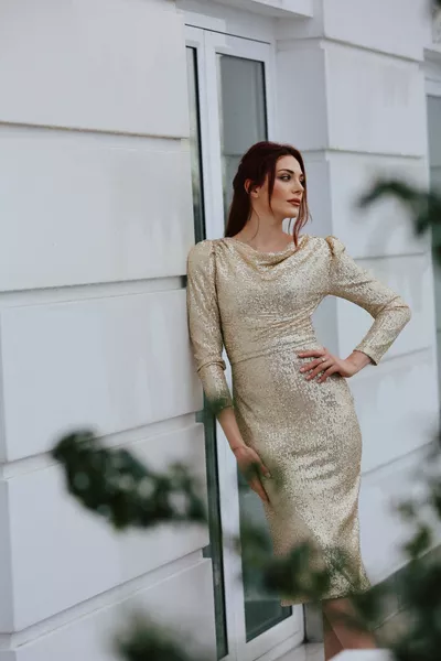 Дамски блясък пайети пайети рокля