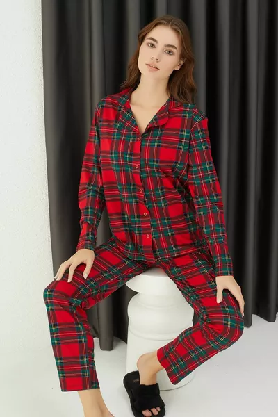 Ensemble pyjama boutonné en coton