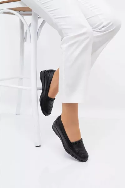 Scarpe da madre ortopediche nere da donna