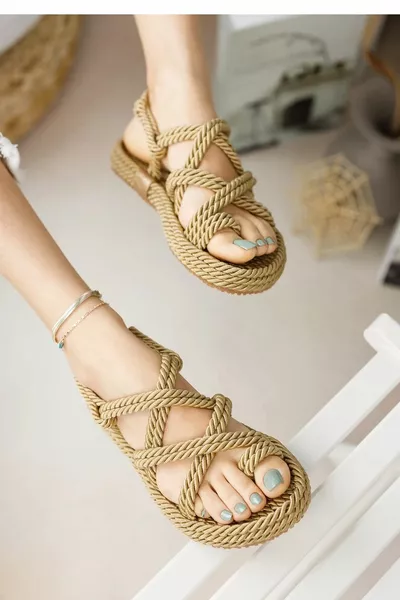 Въжена въжена мрежа с висока гумена подметка