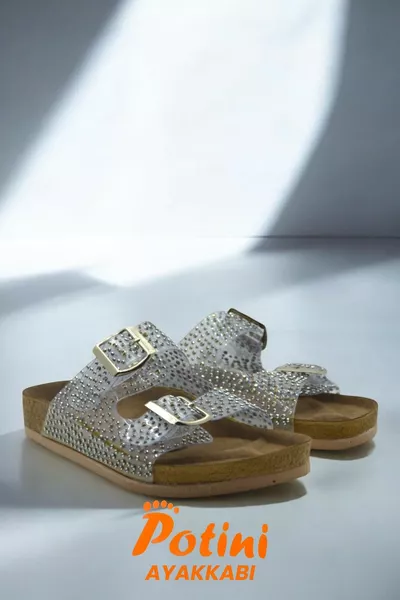 Naturstein Double Buckle Sea Stone Damen Hausschuhe