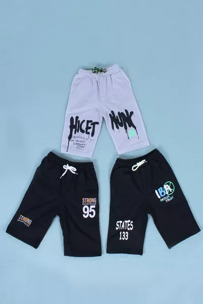 3-Pack Mixed Print Boys' Capri Pants with Side Pockets