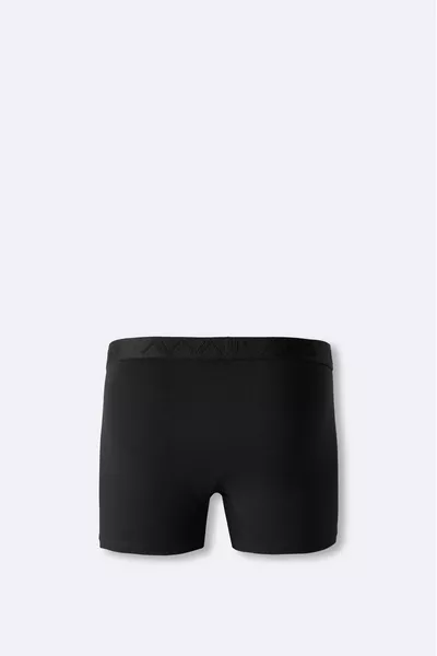 بوكسر رجالي أسود أساسي من القطن بمقاس عادي 