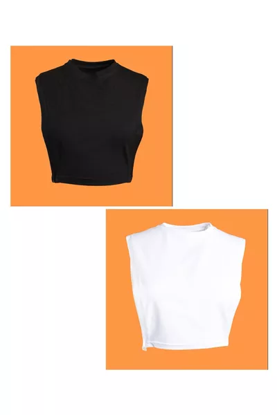 Набор из 2-х воротников без рукавов с высоким горлом, стойка, хиджаб-воротник, хлопковый воротник без рукавов