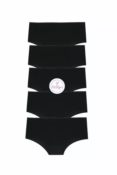 Vrouwen Hoge Taille Slip Zwart 5 Stuks