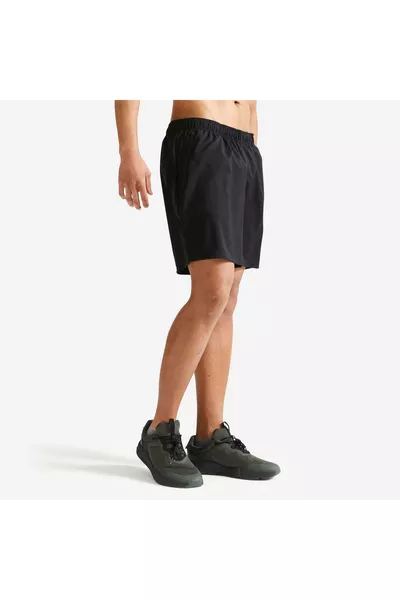 Domyos Men's Breathable Sports Shorts - Black - Fitness Cardio