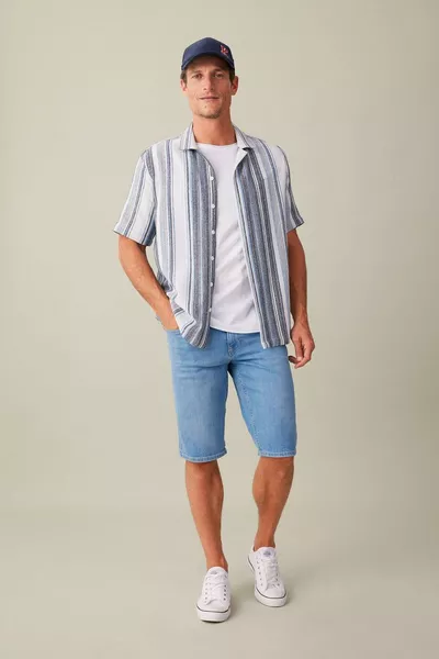 Slim Fit Eng geschnittene Jeans-Bermuda-Shorts SM