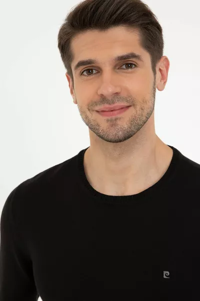 Черен мъжки пуловер TK..