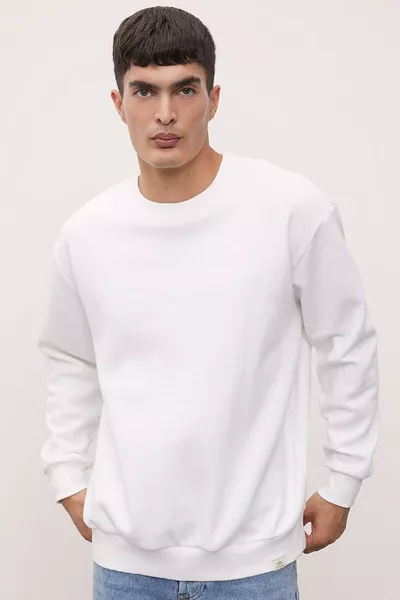 Oversize Loose Fit Crew Neck Thick Basic Plain Sweatshirt au