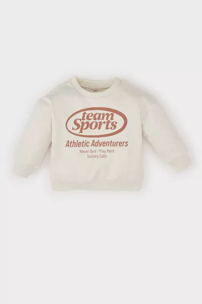 سويت شيرت بقبعة دائرية مطبوعة للرضع الذكور SP