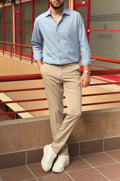 Men's, Standard-fit, A Quality, Old Money, Fabric Trousers 