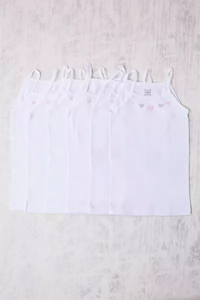 6-Pack Embroidered Tank Top with String Straps