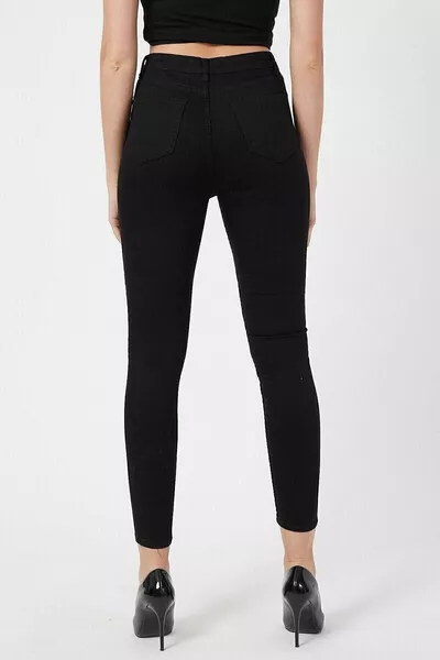 Glitter Nero Skinny Jeans Pickup Lycra Jeans Vita Alta Extra Slim