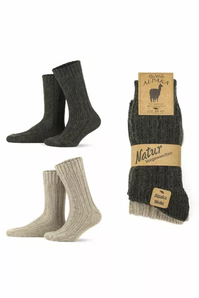 للجنسين 2-حزمة صوف الألبكة الحرارية سميكة غسل لينة الطبيعية أحذية الشتاء الجوارب 