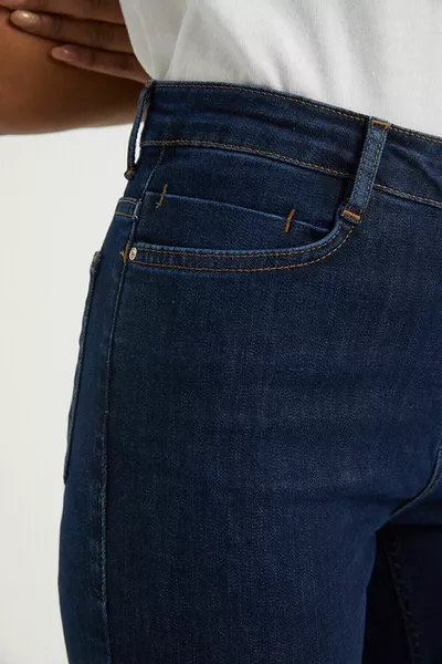 منى أزرق غامق أمي جينز صديقها نسائي عالي الخصر ليكرا جينز