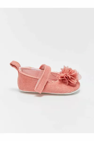 LCW STEPS Salmon Pink Printed Velcro Baby Girl Pre-Toddler Shoes