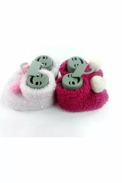 BABY GIRL FIRST STEP PIN  МЕСЯЦЕВ  МЕСЯЦЕВ С ПОМПОНОМ ЦВЕТА ФУКСИИ И РОЗОВЫМ ЦВЕТОМ 2