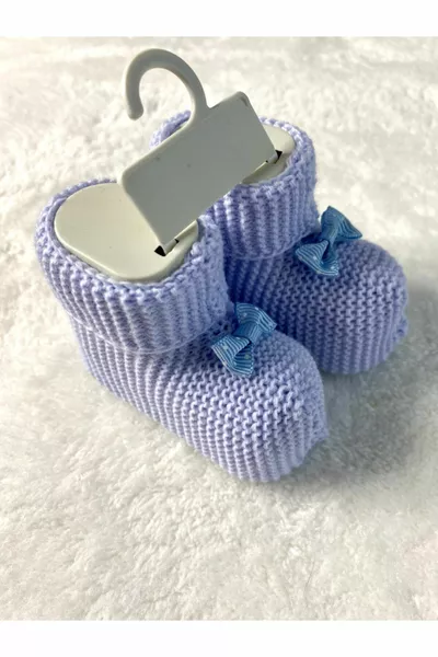 Сини трикотажни ботуши Бебешки ботуши Бебешки ботуши Трикотаж