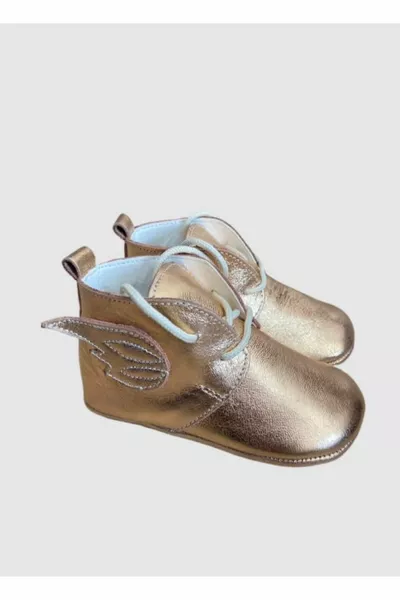 Colore oro scarpe primo passo in vera pelle