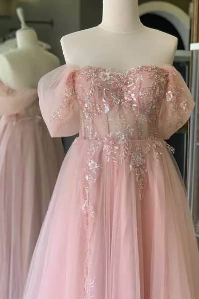 Прах цветен модел дантела наслагване тюл вечерна рокля и годежна рокля