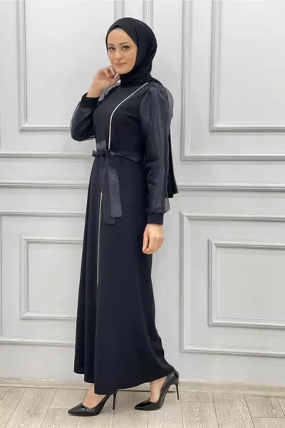 Вечернее платье из органзы с рукавом-баллоном