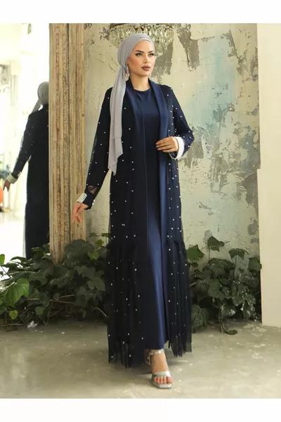 بدلة عباية مزدوجة من اللؤلؤ