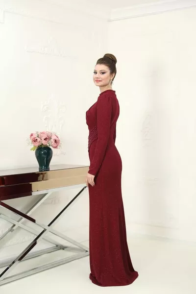 Nisa Evening Dress Bordeaux