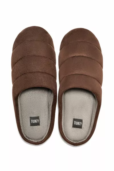 أدامو شباشب منزلية للرجال قهوة صامتة مدخنة /