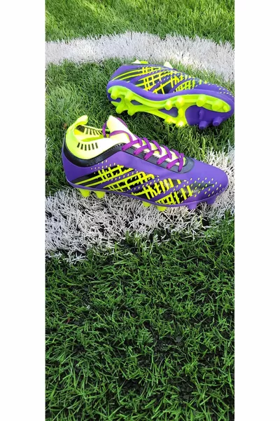 Chaussures de football demi-cheville Chaussures de football pour enfants, chaussures de football utilisées dans l’astroturf et le gazon uni