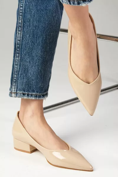 ماري تان براءات الاختراع الجلود أحذية قصيرة الكعب المرأة