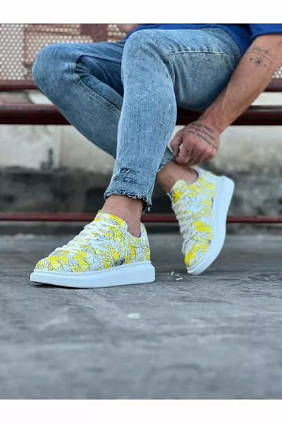 Yellow Multi-Dyed Men's Casual Shoes