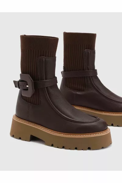 Wallace Женские коричневые сапоги из натуральной кожи