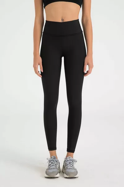 Спортивные леггинсы с завышенной талией черные