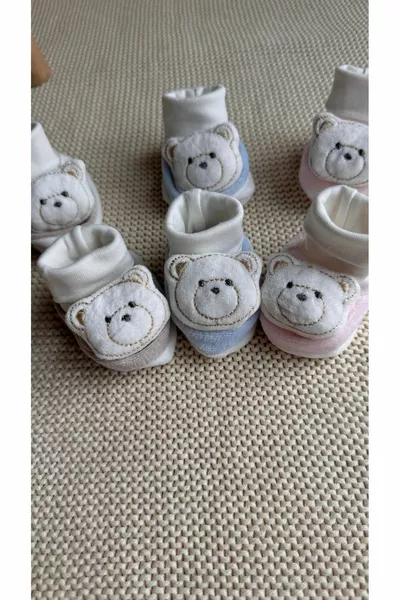 أفخم 3D تيدي بير لعبة المرح المخملية الطفل الجوارب