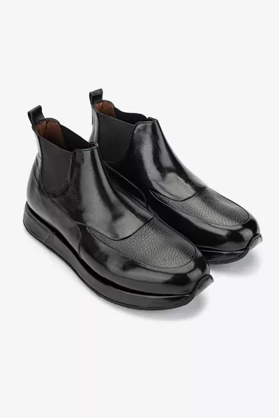 Men's Genuine Leather Black Boots
