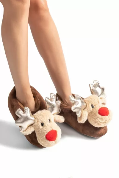 Олень-2 Женщина, Официантка Животное Пандуф Коричневый /